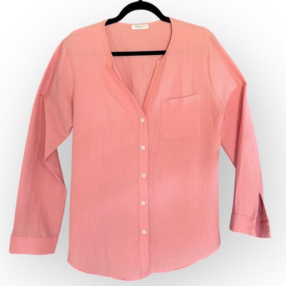Ekouaer Ladies Button Down Long Sleeve Pajama Set with Matching Shorts | M 131 - Picture 2 of 5